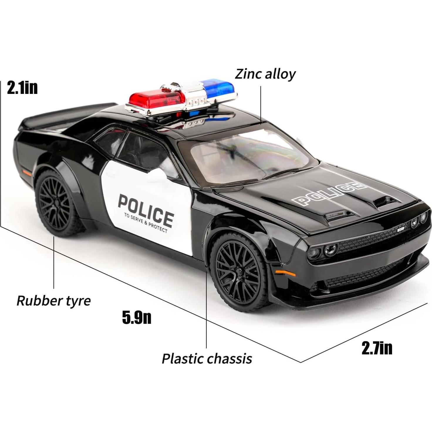 Coche de Juguete Policía Dodge Challenger Hellcat 1/32 BDTCTK