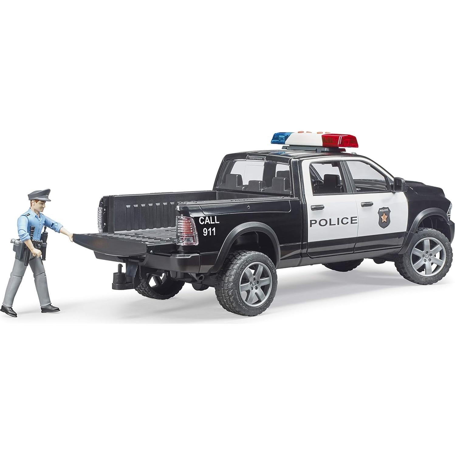 Camioneta de Policía Bruder RAM 2500 4x4 con Oficial 1:16