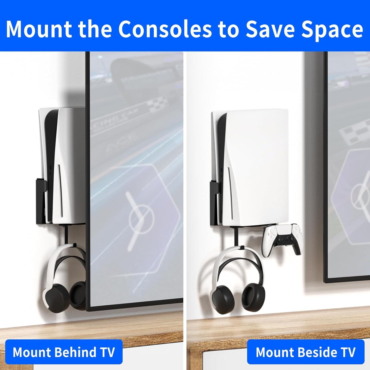 Soporte de Pared para PS5 Chunxiao - Negro, Disipación de Calor