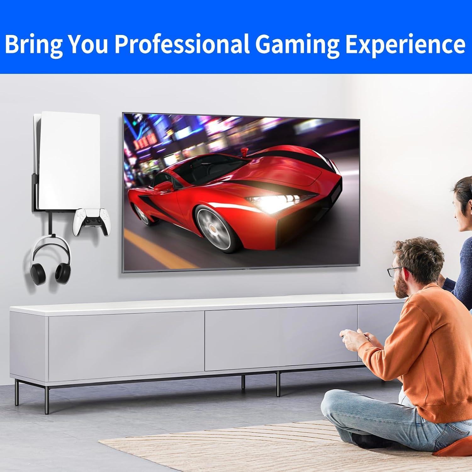 Soporte de Pared para PS5 Chunxiao - Negro, Disipación de Calor