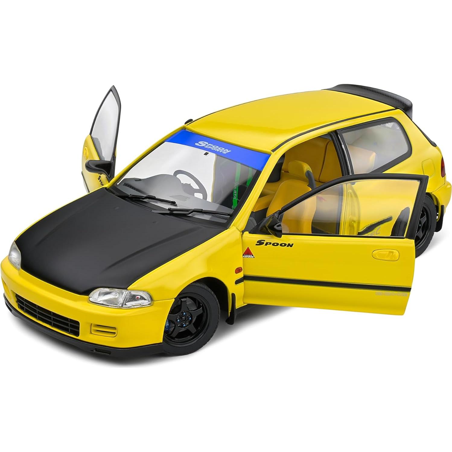 Coche Miniatura 1:18 Solido Honda Civic EG6 Spoon Amarillo