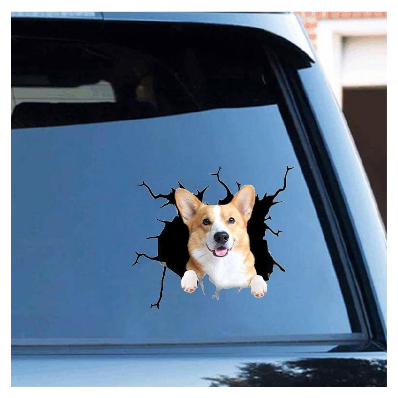 Pegatina 3D de Corgi Zpahq 30x30cm Impermeable para Auto