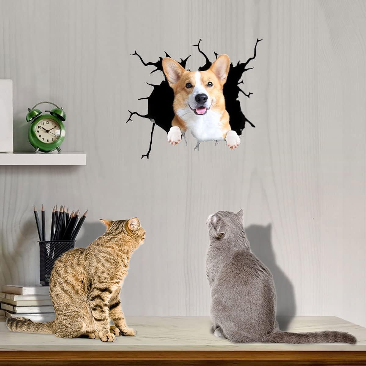 Pegatina 3D de Corgi Zpahq 30x30cm Impermeable para Auto