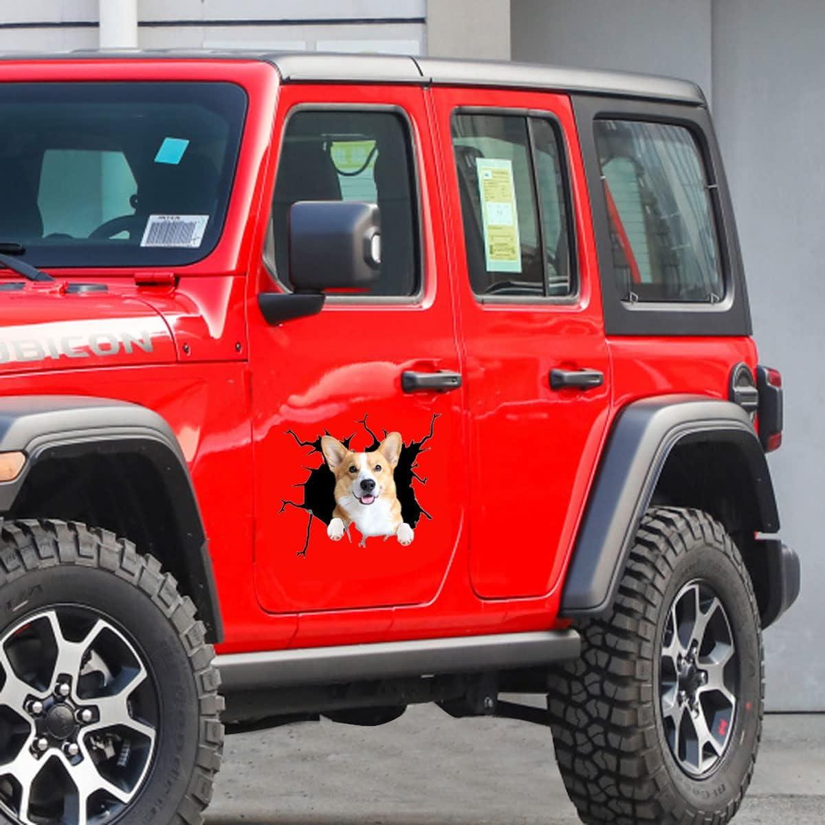 Pegatina 3D de Corgi Zpahq 30x30cm Impermeable para Auto