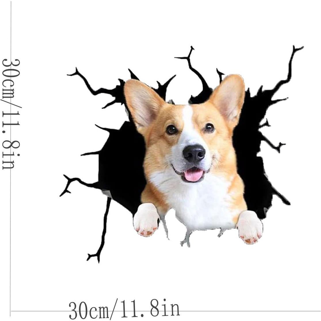 Pegatina 3D de Corgi Zpahq 30x30cm Impermeable para Auto