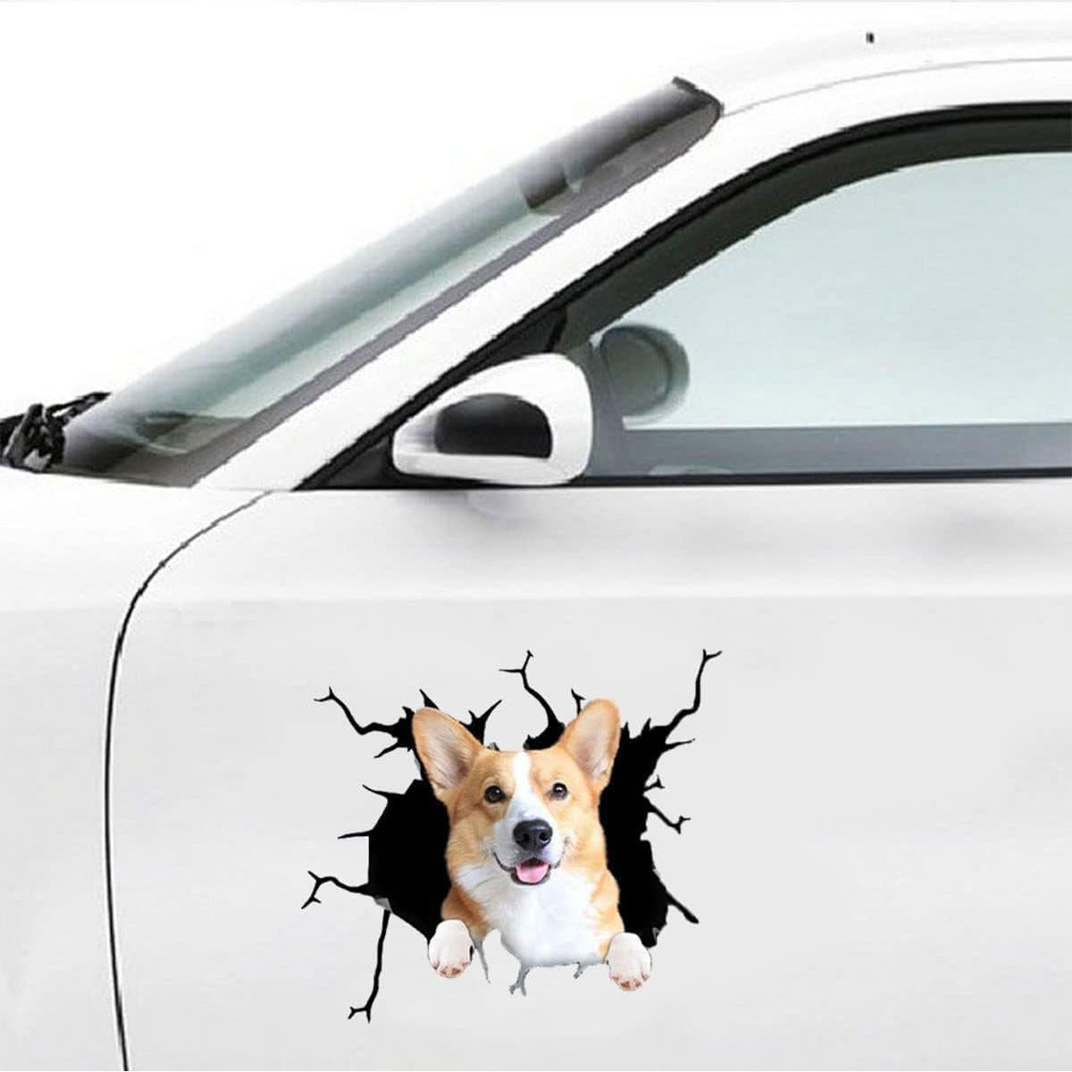 Pegatina 3D de Corgi Zpahq 30x30cm Impermeable para Auto