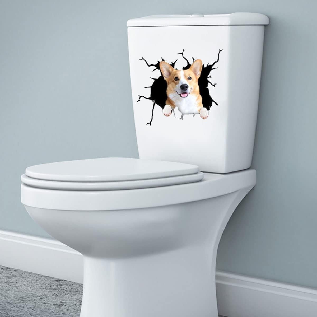 Pegatina 3D de Corgi Zpahq 30x30cm Impermeable para Auto