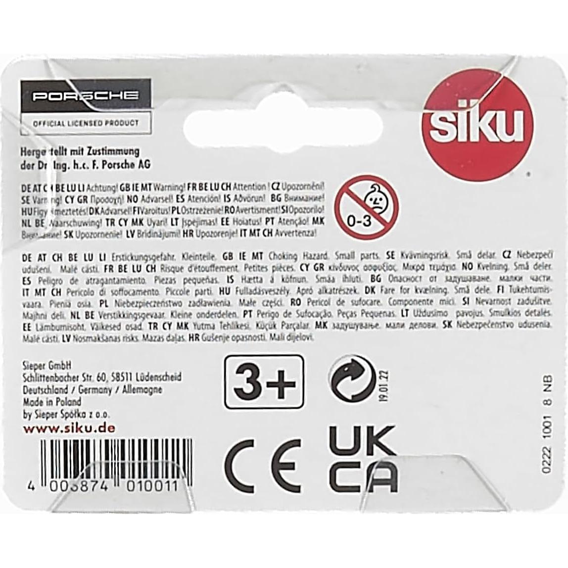 Vehículo de Juguete Siku Porsche Carrera GT 1:55