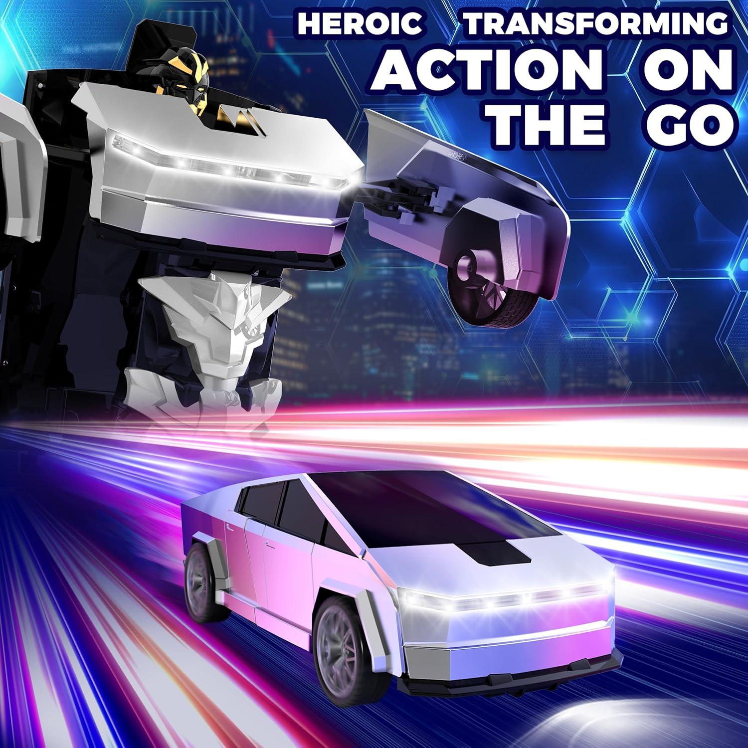 Coche RC Transformable Robot 2.4GHz LED 360° para Niños 4-12