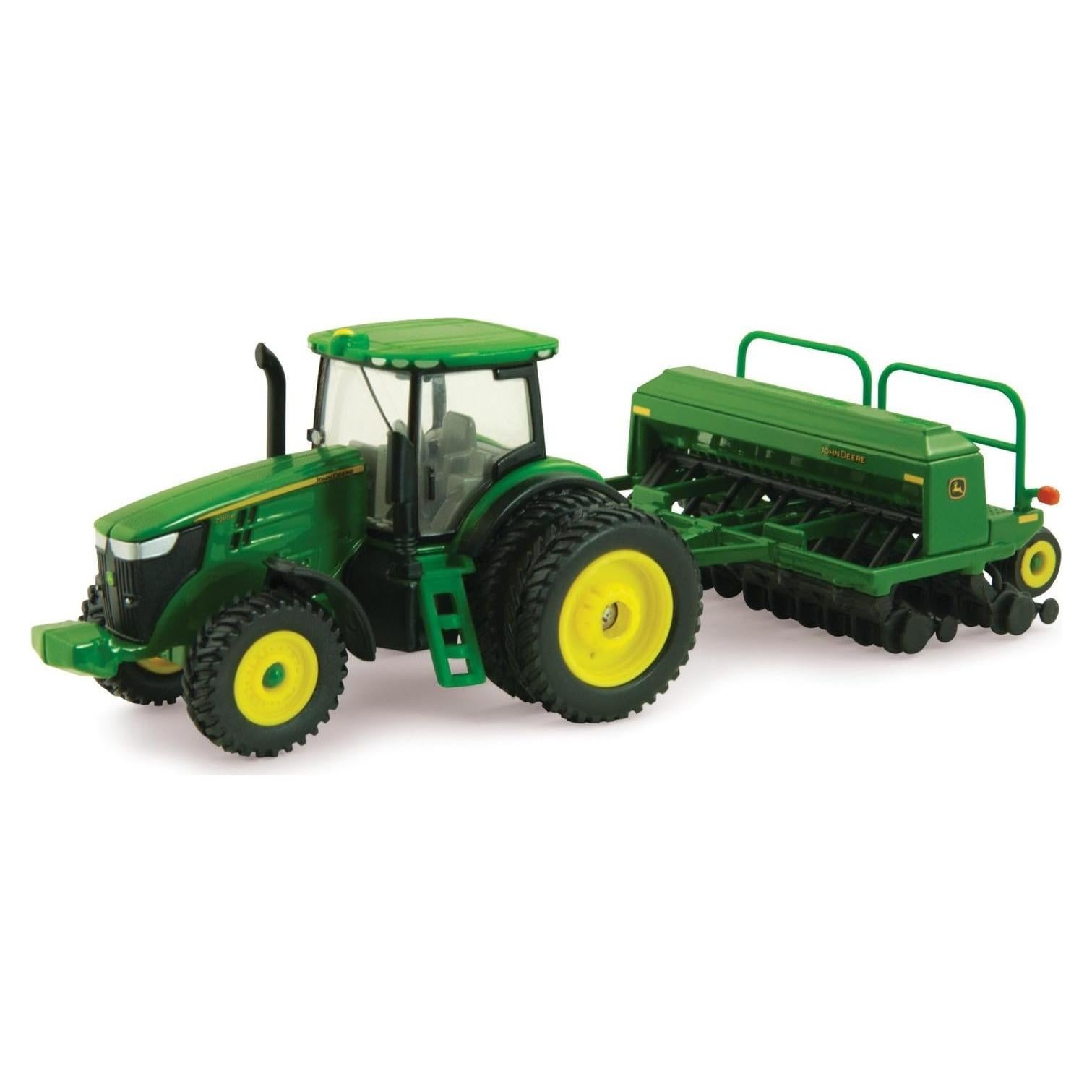 Tractor de Juguete John Deere 7215R con Sembradora 1590 - Escala 1:64