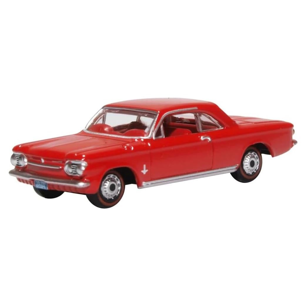 Modelo de Coche Diecast 1963 Chevy Corvair Coupe Rojo HO