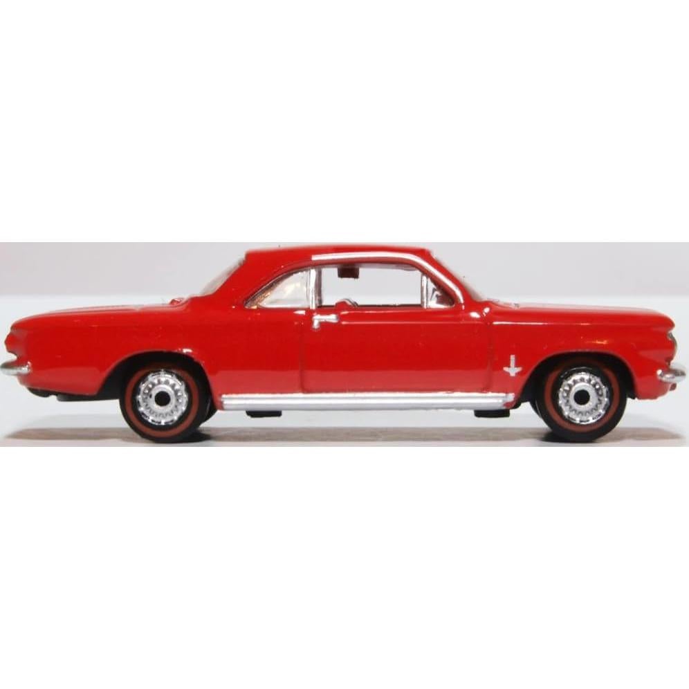 Modelo de Coche Diecast 1963 Chevy Corvair Coupe Rojo HO