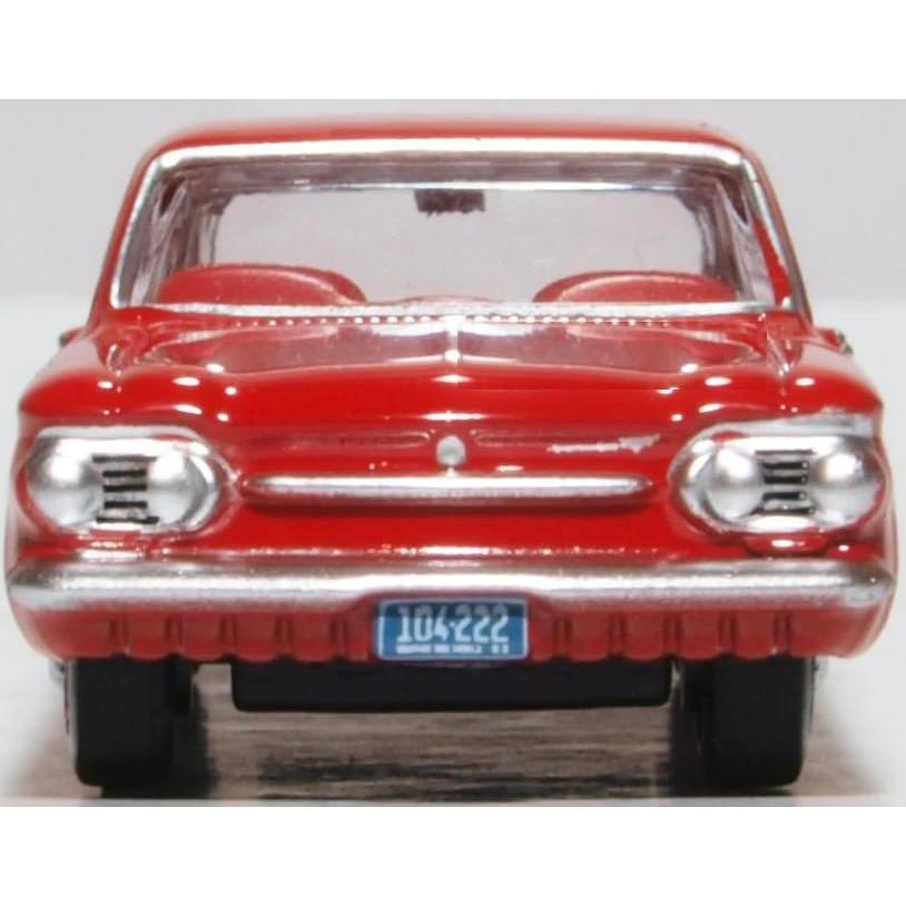 Modelo de Coche Diecast 1963 Chevy Corvair Coupe Rojo HO