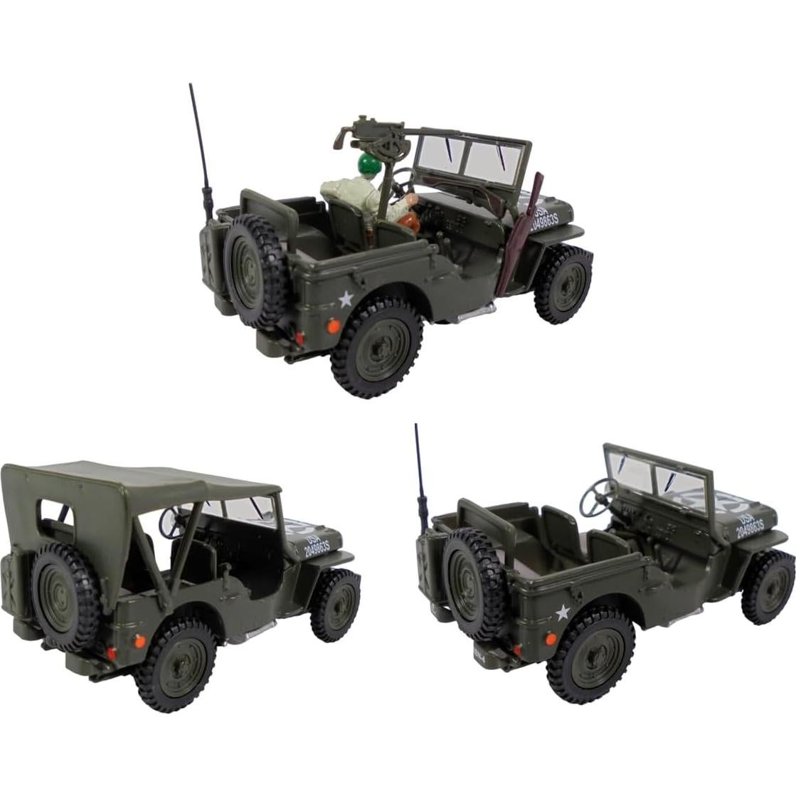 Conjunto de 3 Coches Miniatura OPO 10 Jeep Willys 1/43