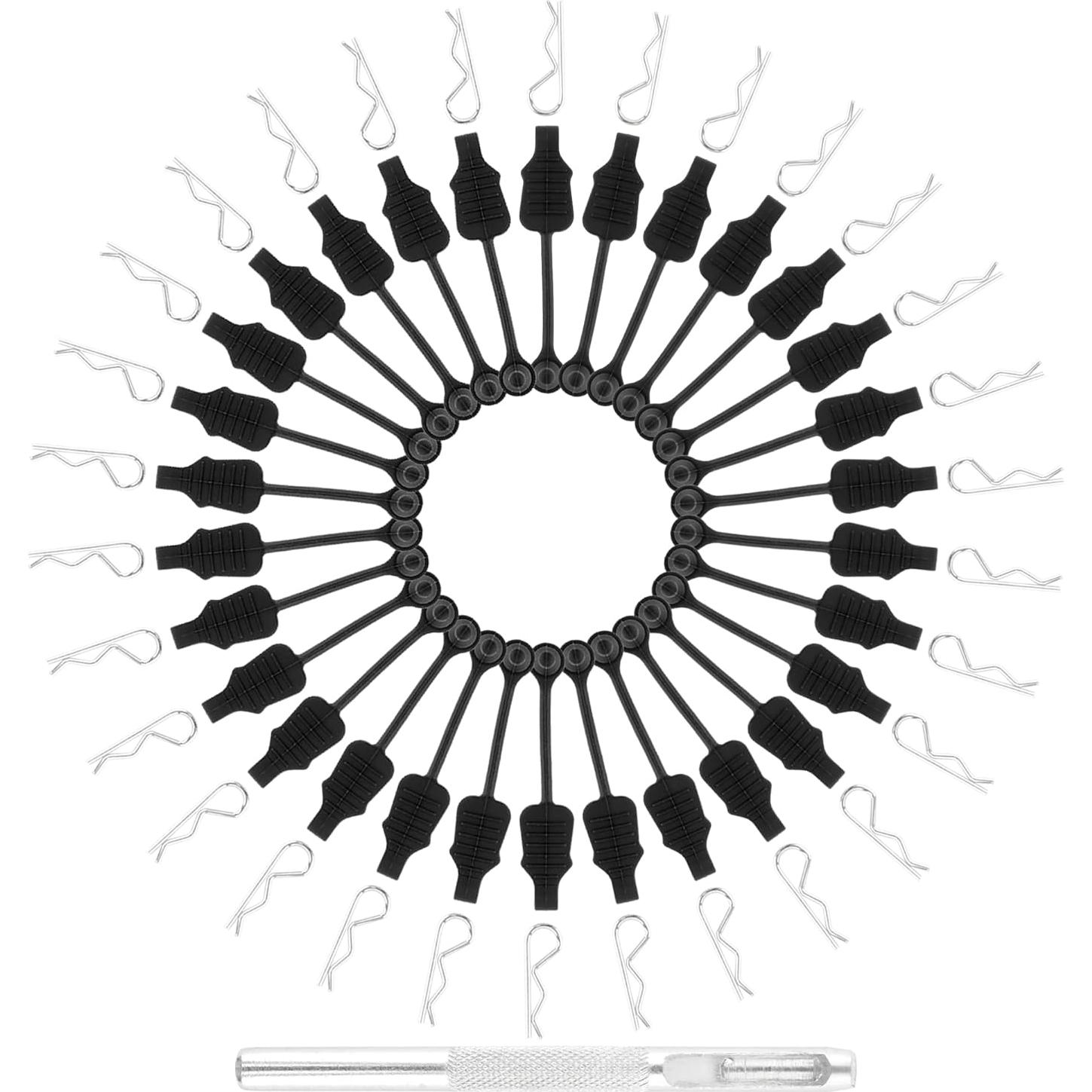 30 Clips de Carrocería RC 1.2mm GDOOL + Perforador