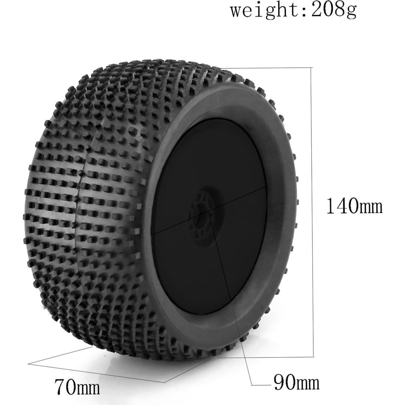 Neumáticos y Ruedas RC 1/8 Dantenron 140mm Off Road 4PCS
