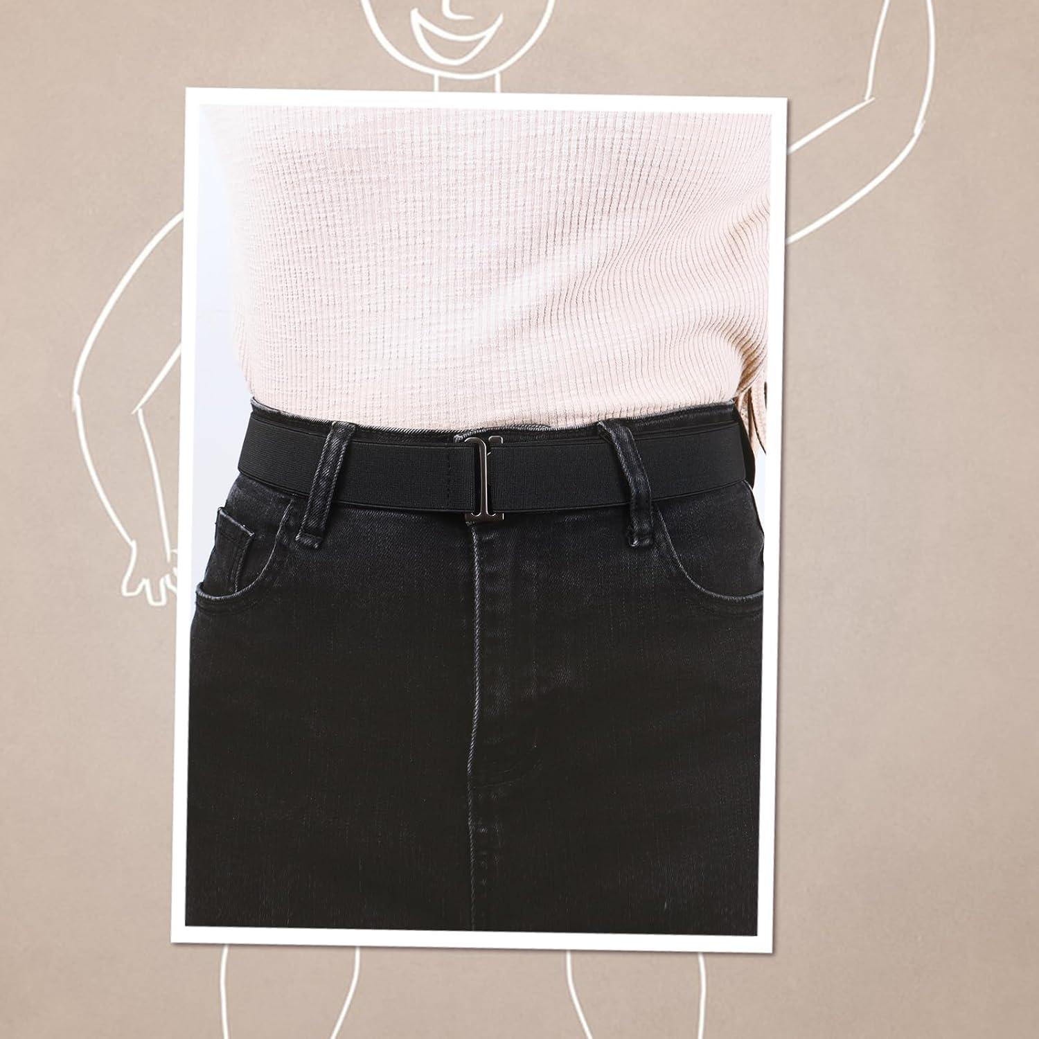 Cinturón Elástico Invisible Negro para Mujeres y Hombres