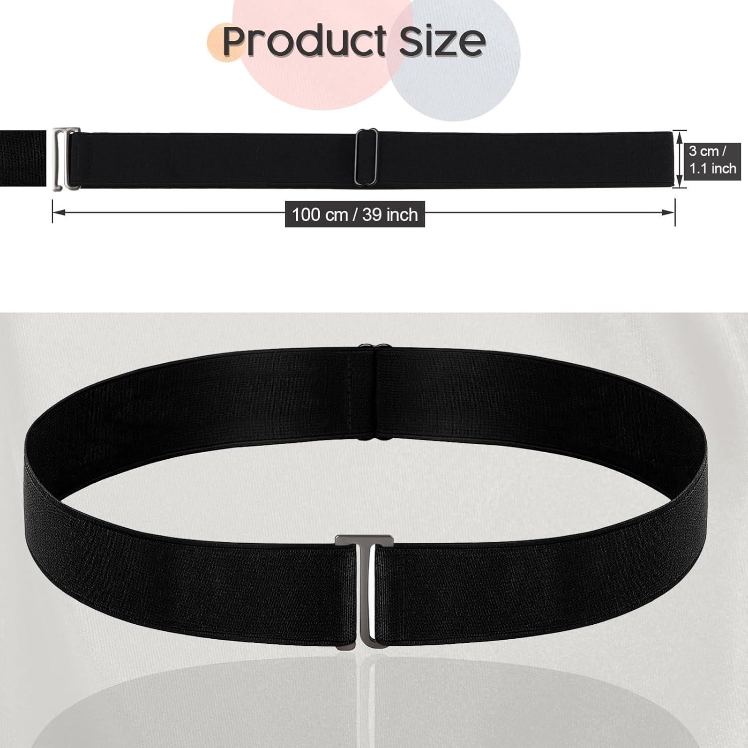 Cinturón Elástico Invisible Negro para Mujeres y Hombres