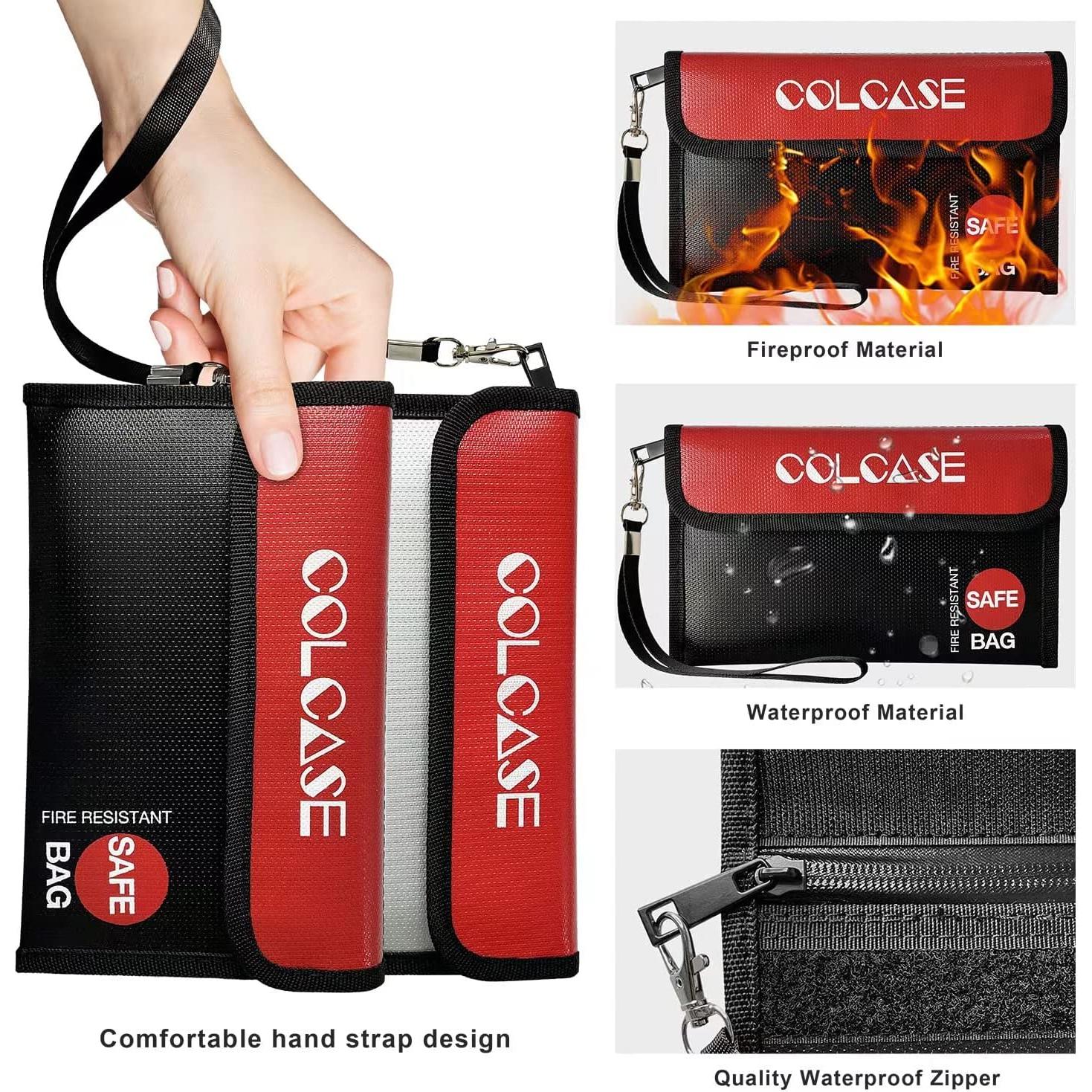 Bolsa de Dinero a Prueba de Fuego COLCASE 21x12 cm 2 Piezas