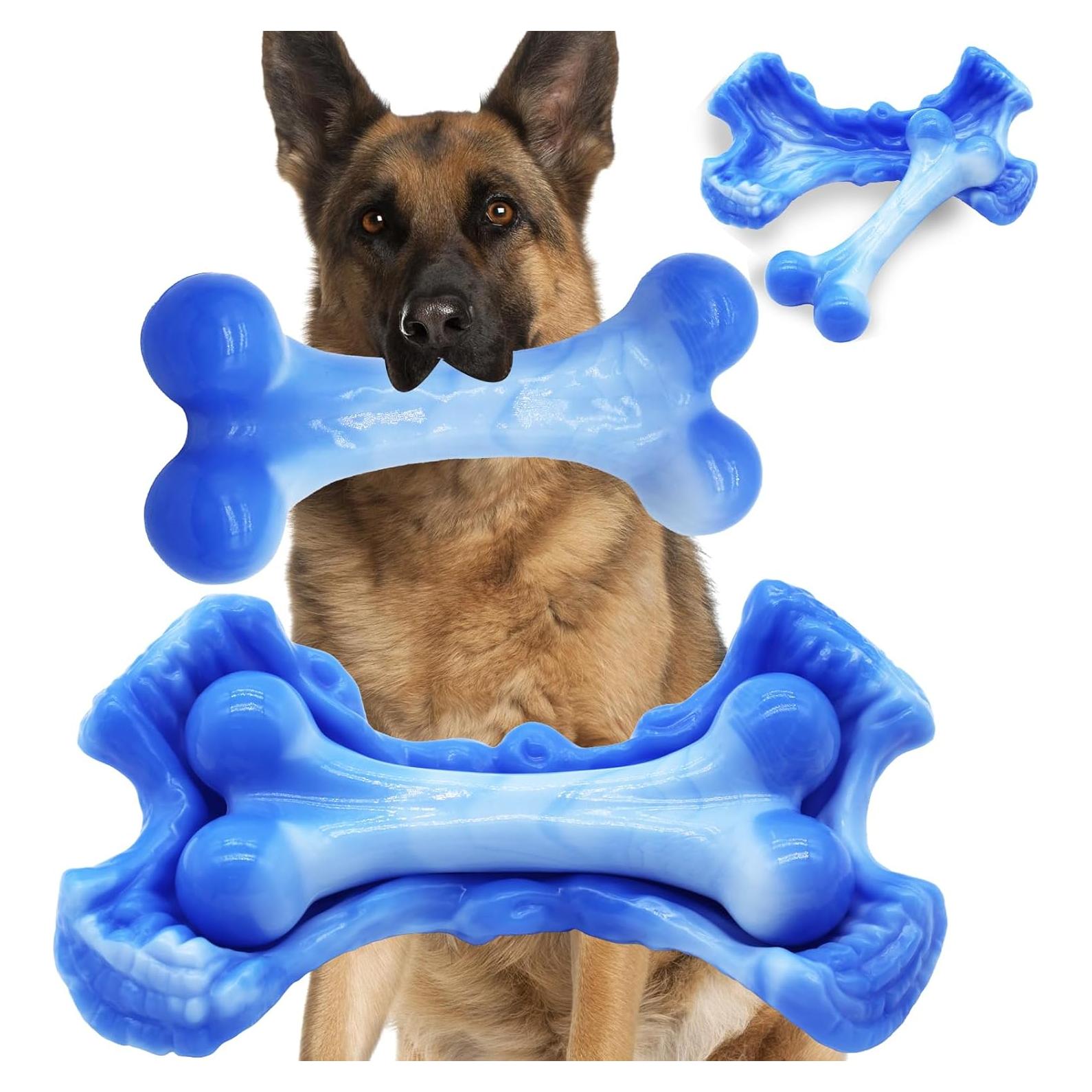 Juguete para perros resistente Magicorange hueso nylon 19cm azul