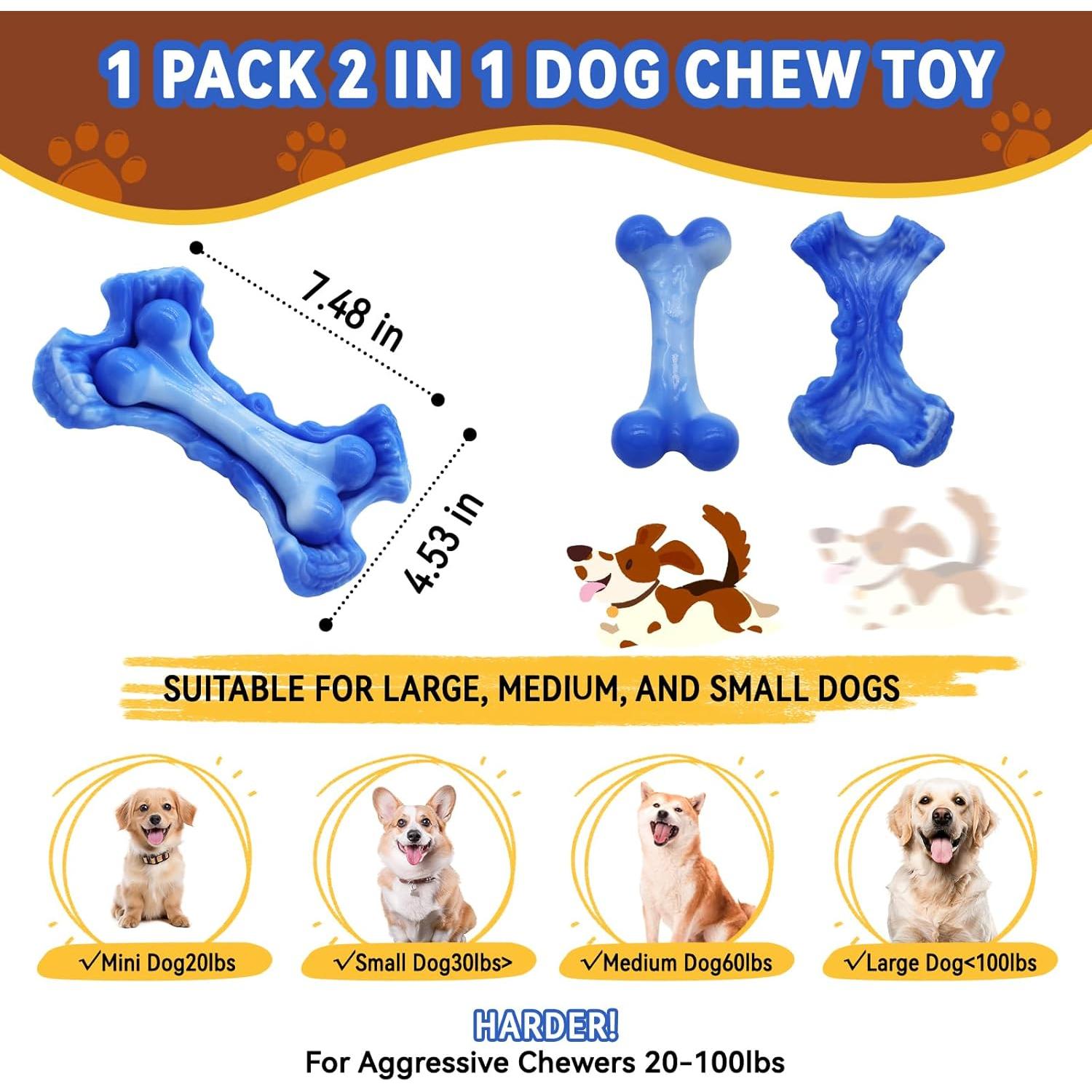 Juguete para perros resistente Magicorange hueso nylon 19cm azul