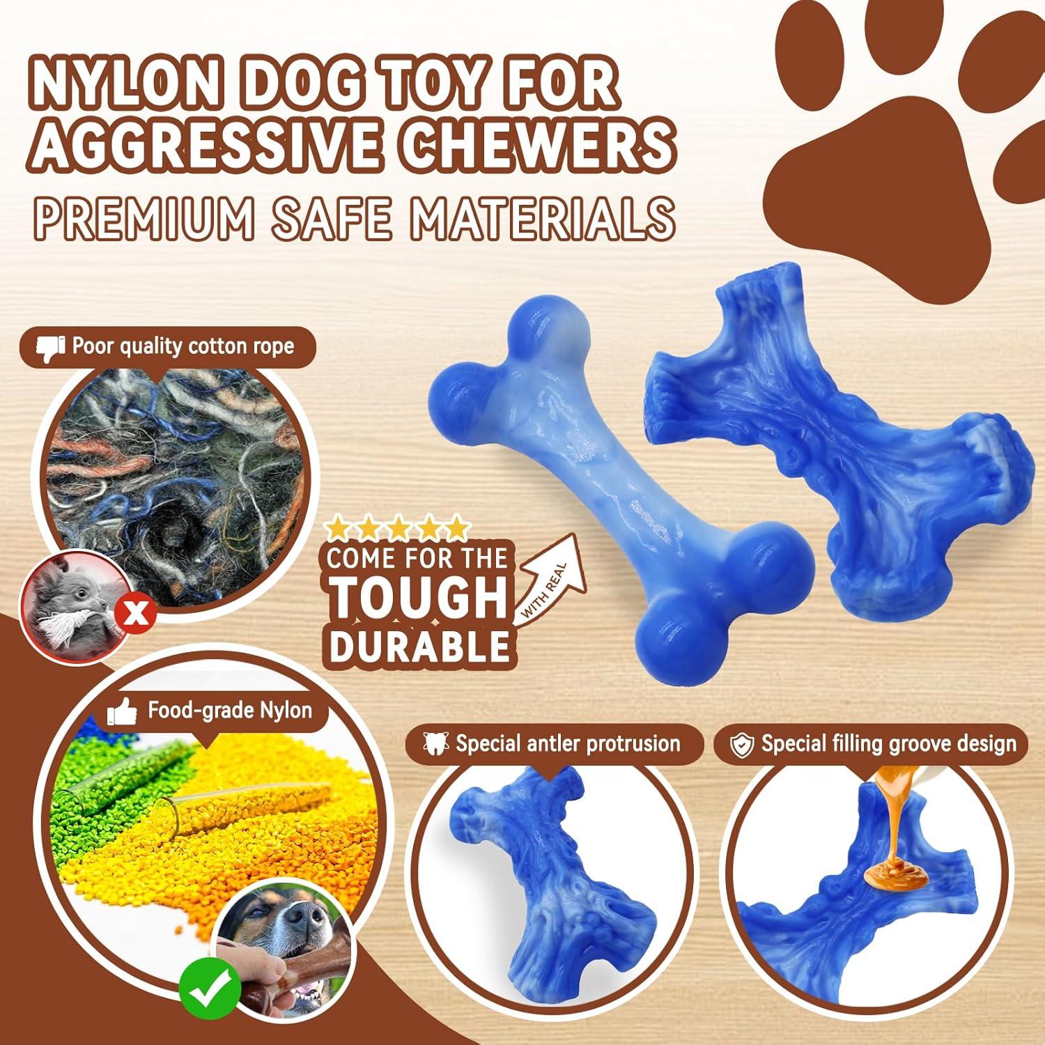 Juguete para perros resistente Magicorange hueso nylon 19cm azul