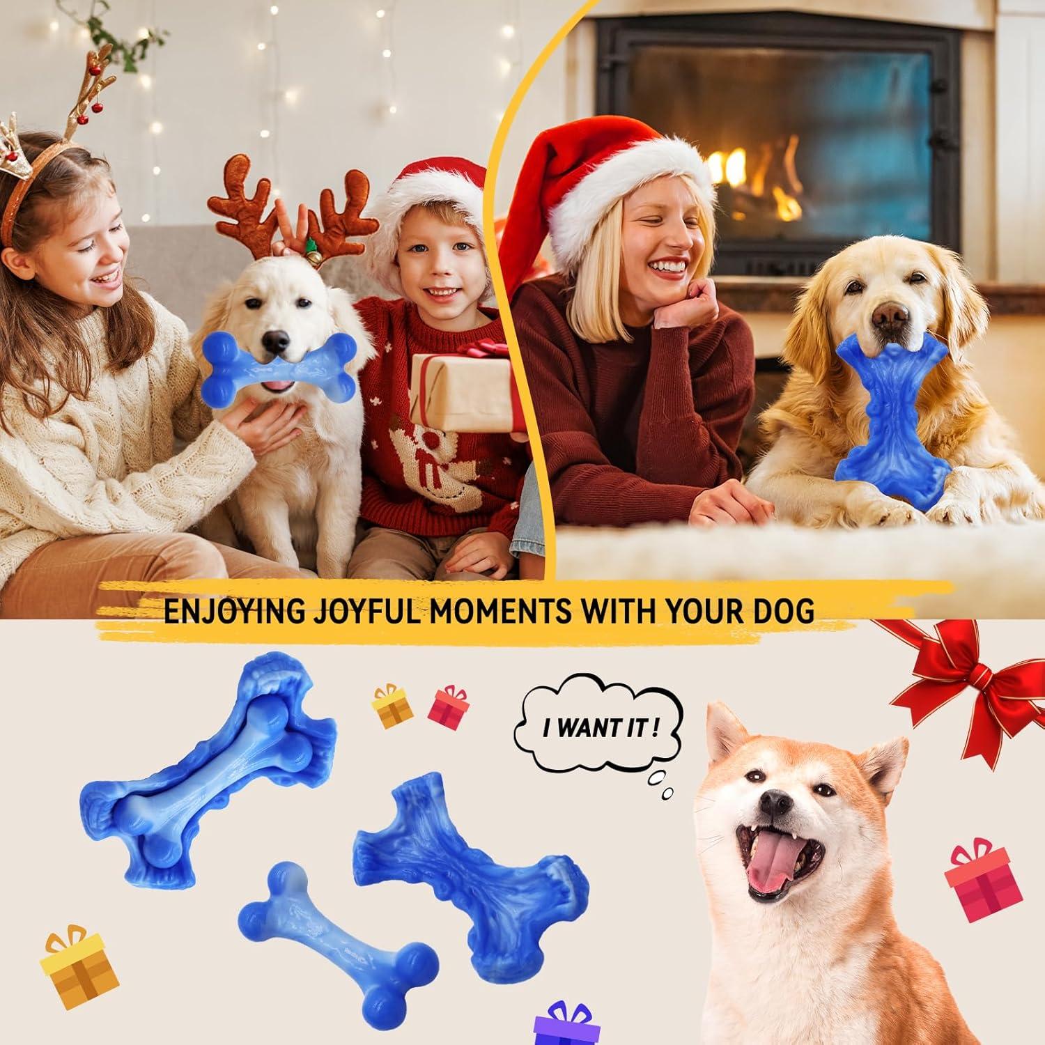 Juguete para perros resistente Magicorange hueso nylon 19cm azul