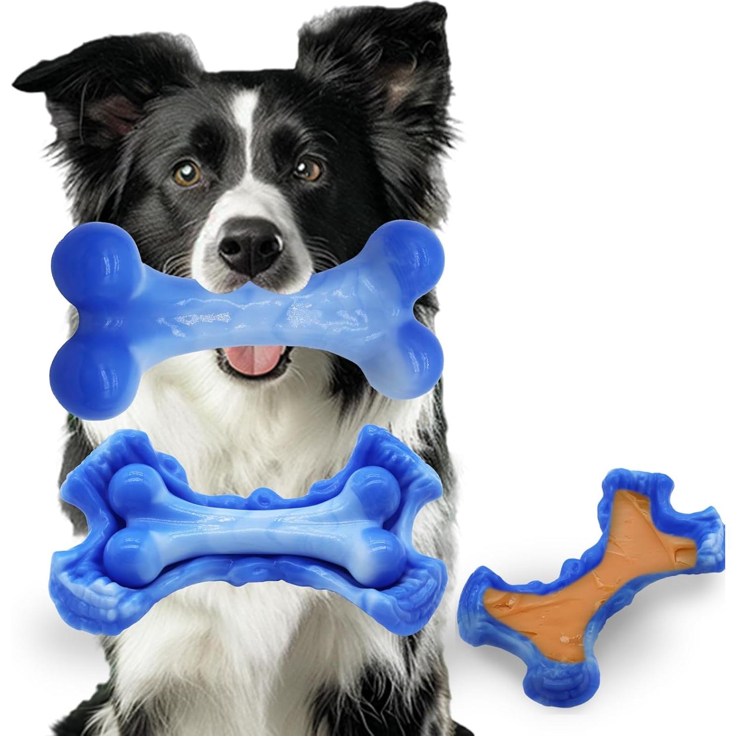 Juguete para perros resistente Magicorange hueso nylon 19cm azul