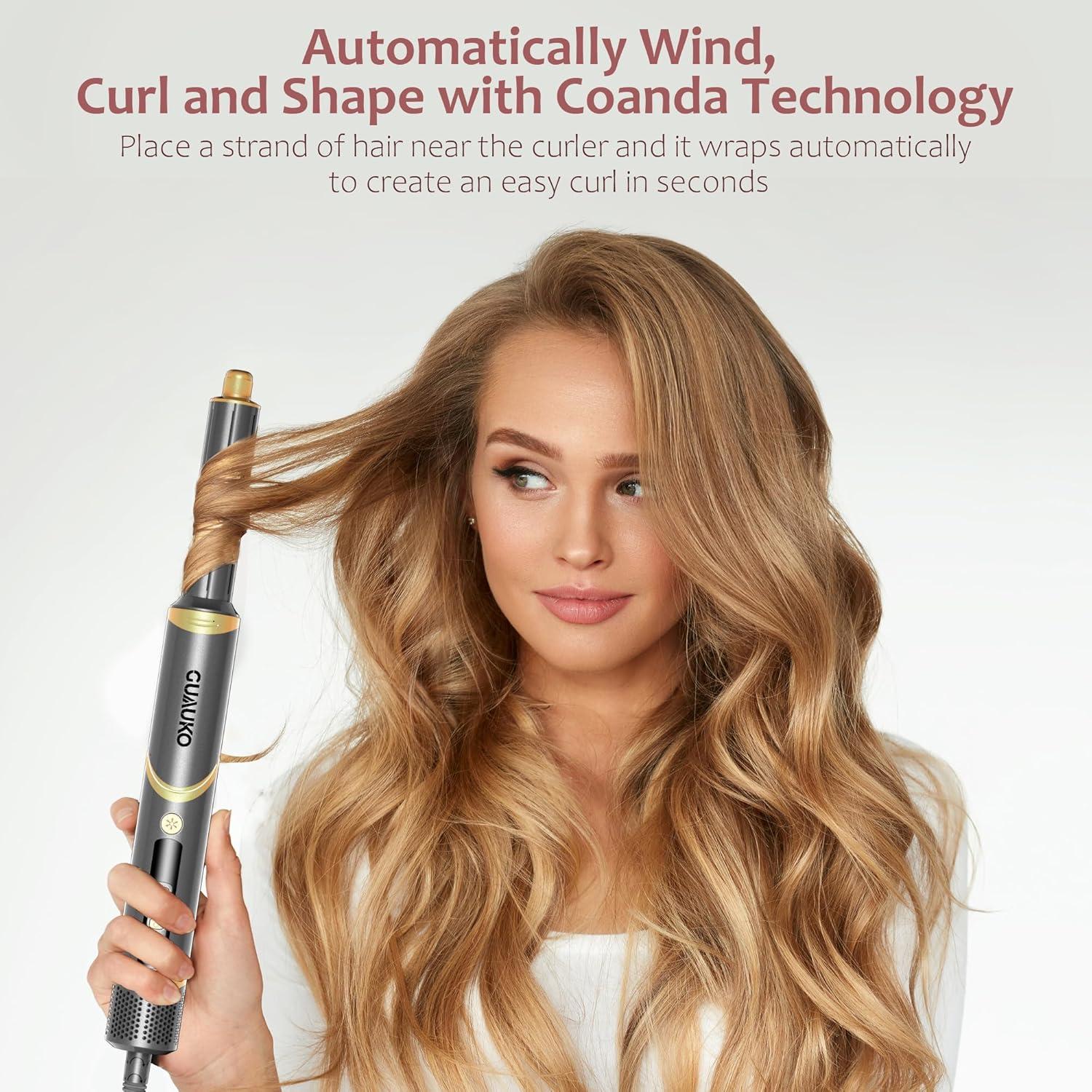 Cepillo Secador de Cabello GUAUKO 5 en 1, 110,000 RPM, Gris