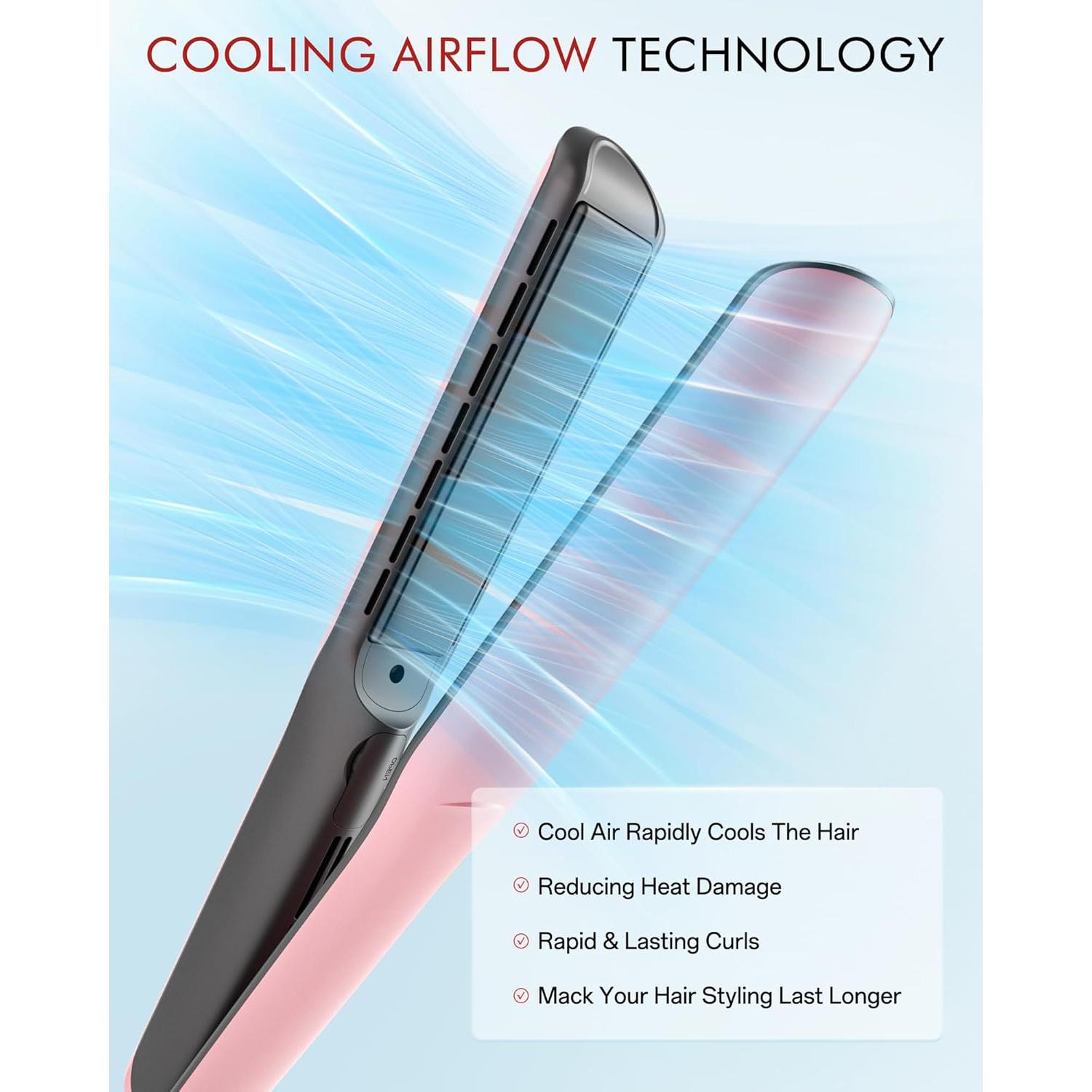 Plancha y Rizador de Pelo Betahouse 2 en 1 Iónico 1" Rosa