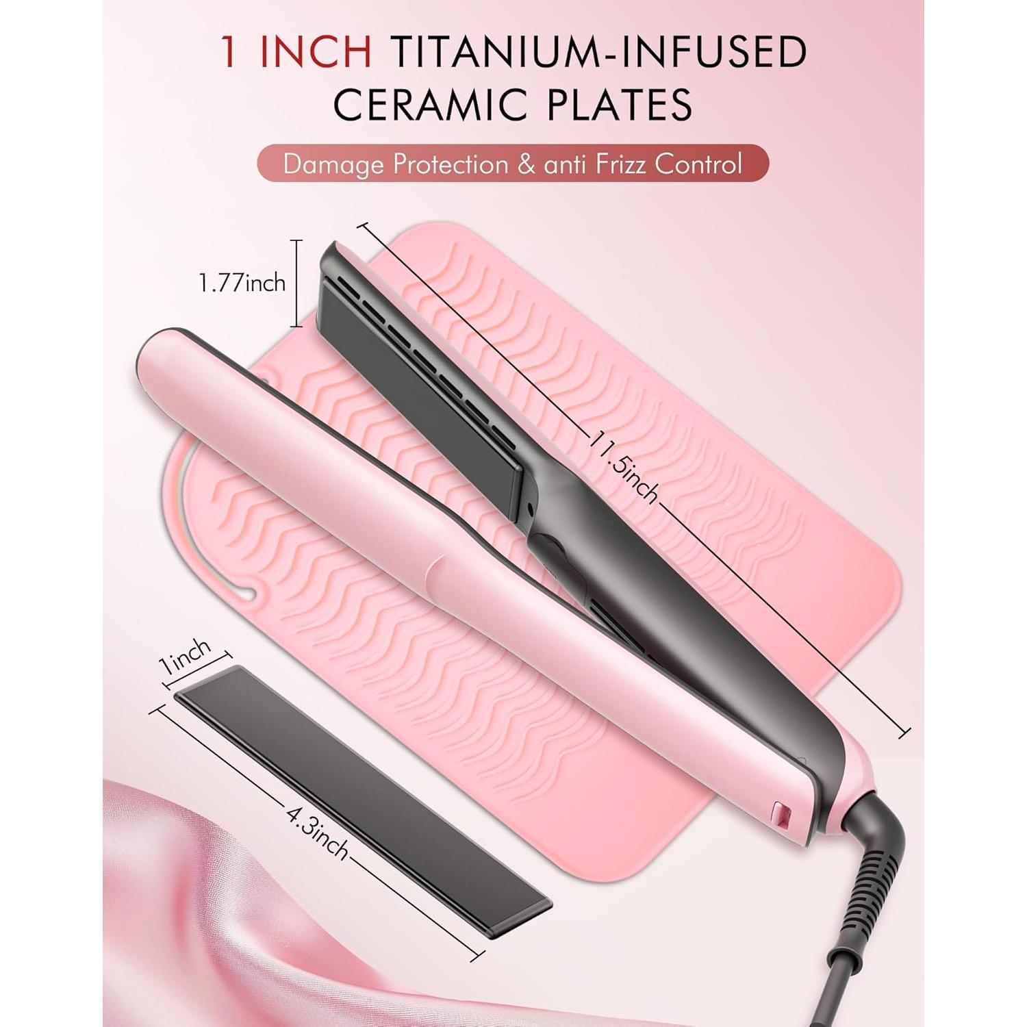 Plancha y Rizador de Pelo Betahouse 2 en 1 Iónico 1" Rosa