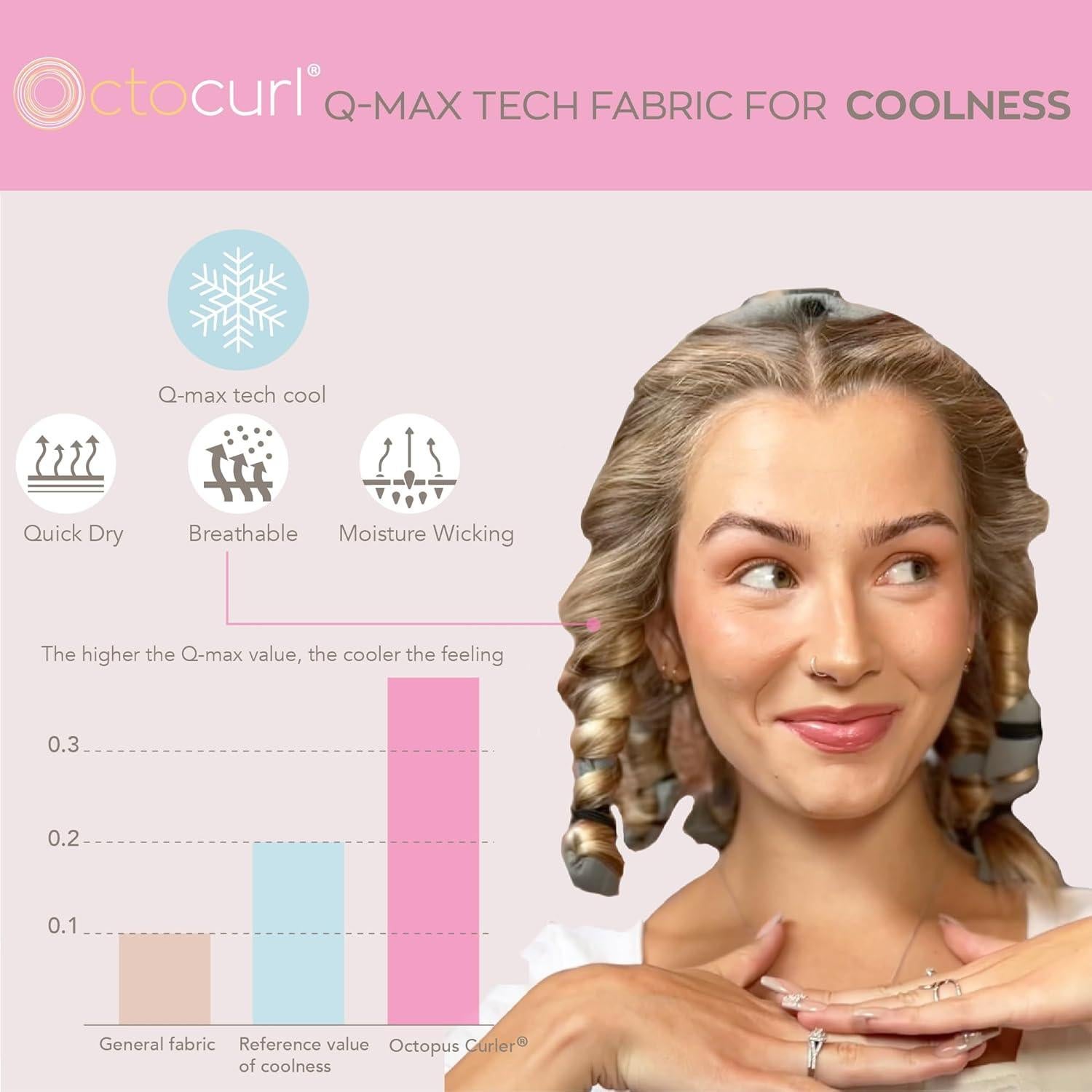 Rizador de Cabello Sin Calor QMax - Octocurl Malva 30 cm
