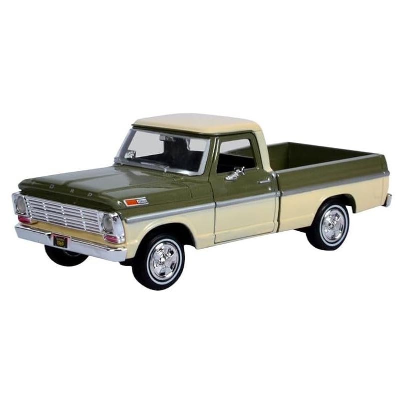 Camioneta Diecast 1969 F 100 Motormax Verde Claro y Crema