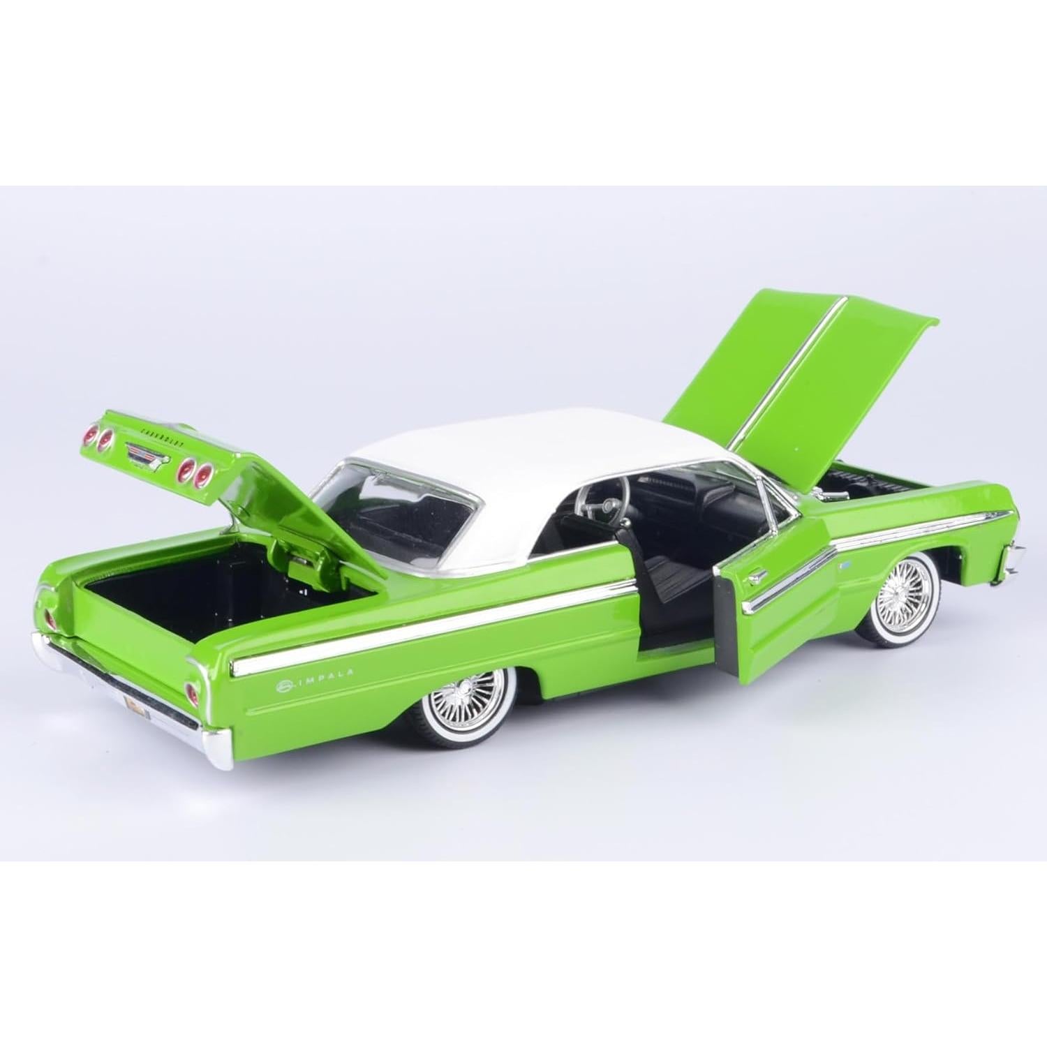 Modelo Diecast 1964 Chevrolet Impala Motormax Verde 1:24