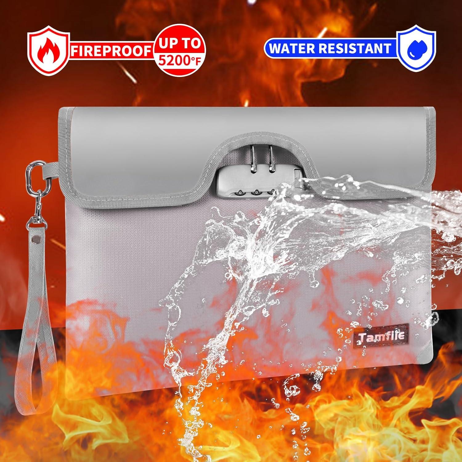 Bolsa de Dinero a Prueba de Fuego Tamfile 28x18 cm con Cerradura