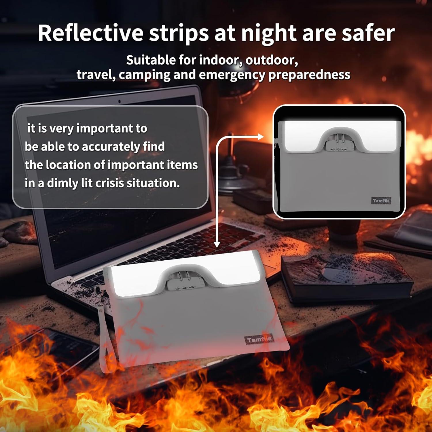 Bolsa de Dinero a Prueba de Fuego Tamfile 28x18 cm con Cerradura