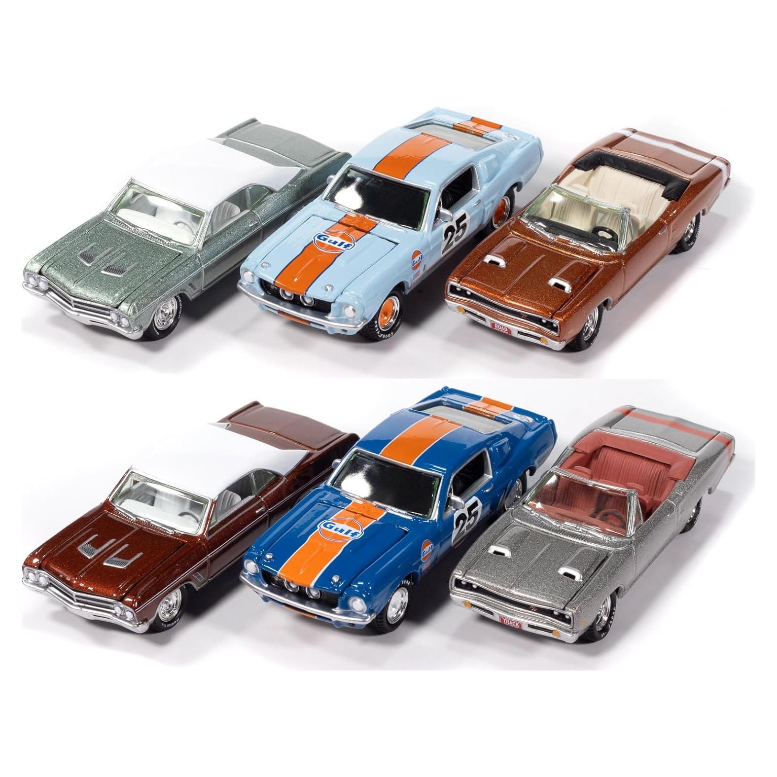 Conjunto de 6 Autos Diecast Muscle Cars USA 2025 Johnny Lightning