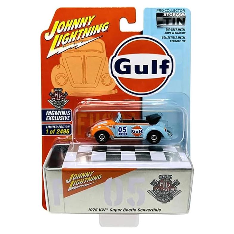 Coche Diecast Johnny Lightning 1975 Super Convertible Azul