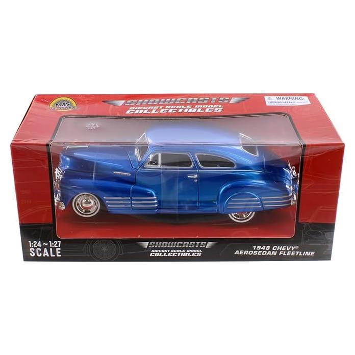 Modelo Diecast 1/24 Chevy Aerosedan Fleetline 1948 Motormax Azul