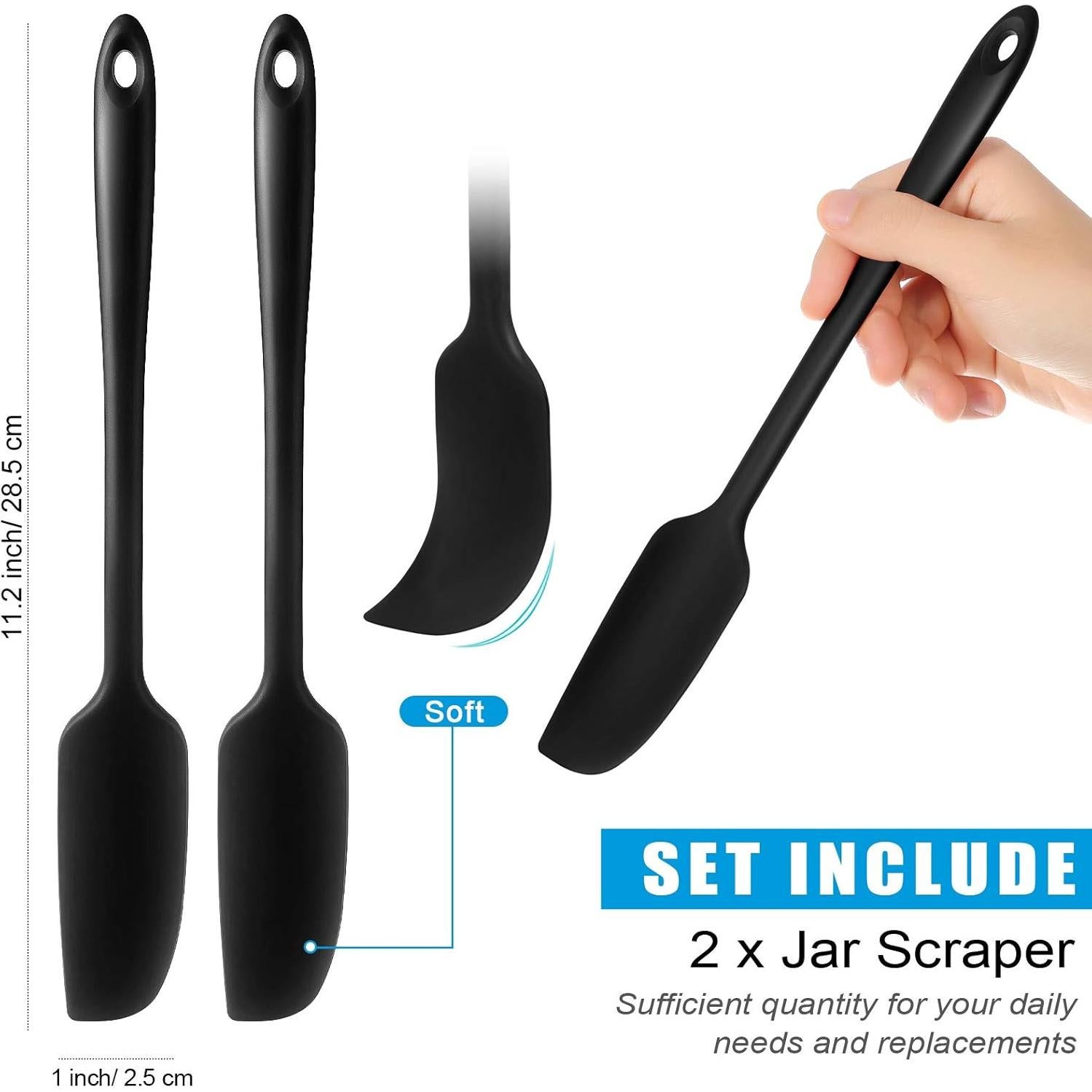 Espátula de Silicona Patelai 2 Piezas Mango Largo 28 cm