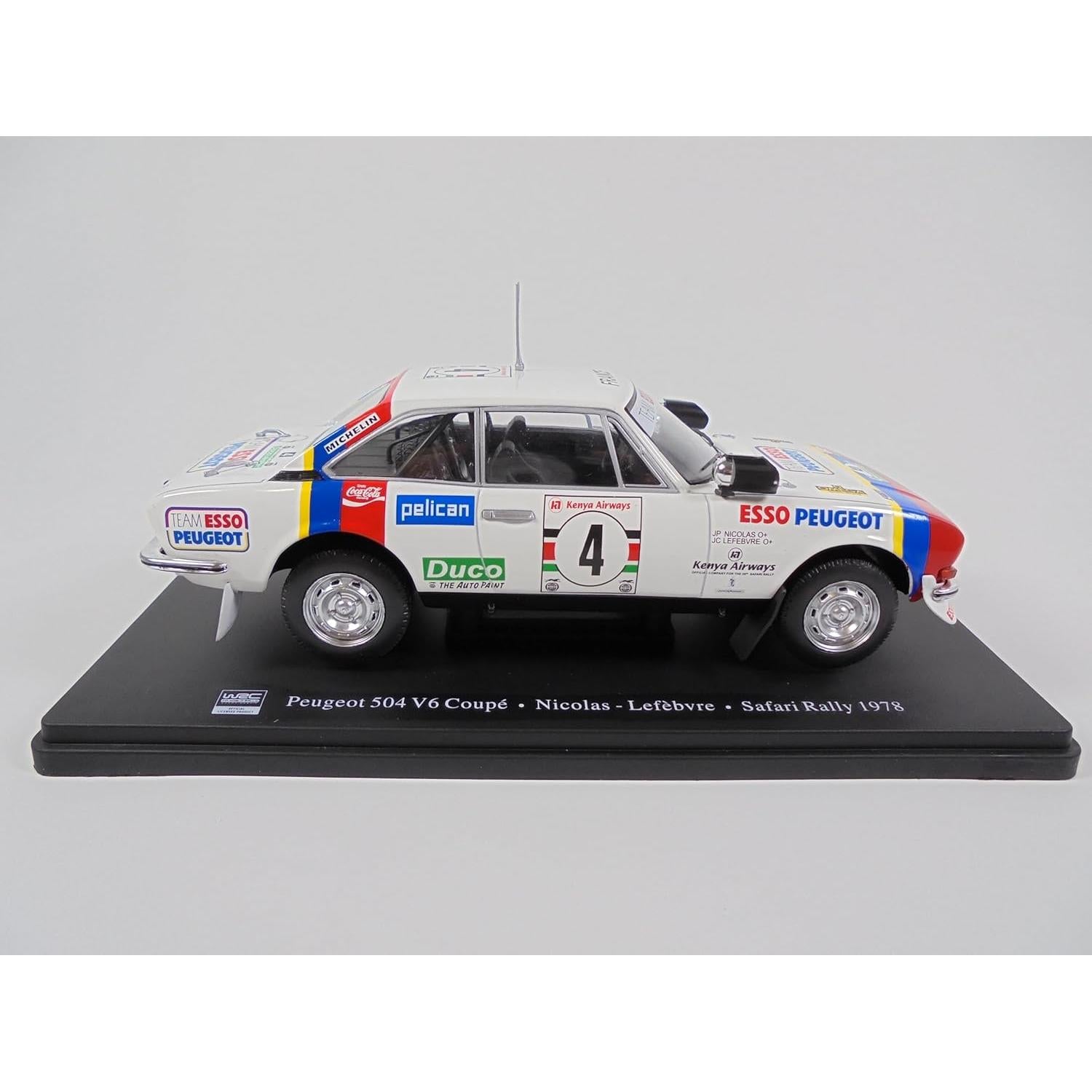 Coche a Escala 1:24 OPO 10 Peugeot 504 V6 Safari Rally 1978