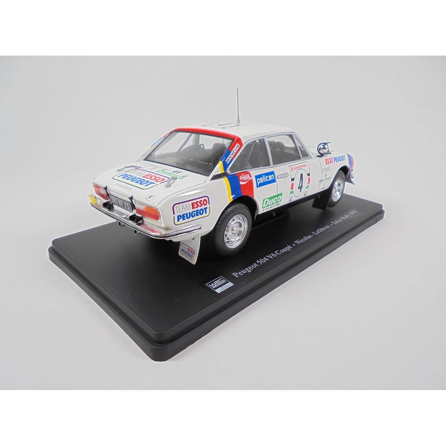 Coche a Escala 1:24 OPO 10 Peugeot 504 V6 Safari Rally 1978