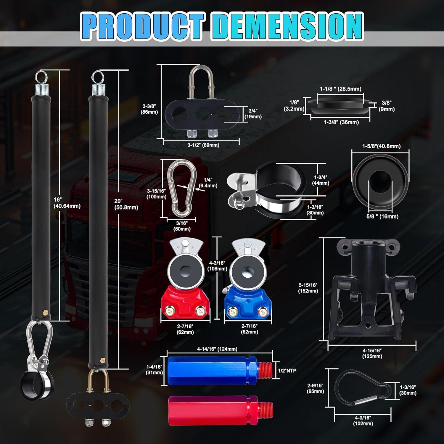 Kit de Mangueras de Aire 15FT Boeray para Camiones Semi 3 en 1