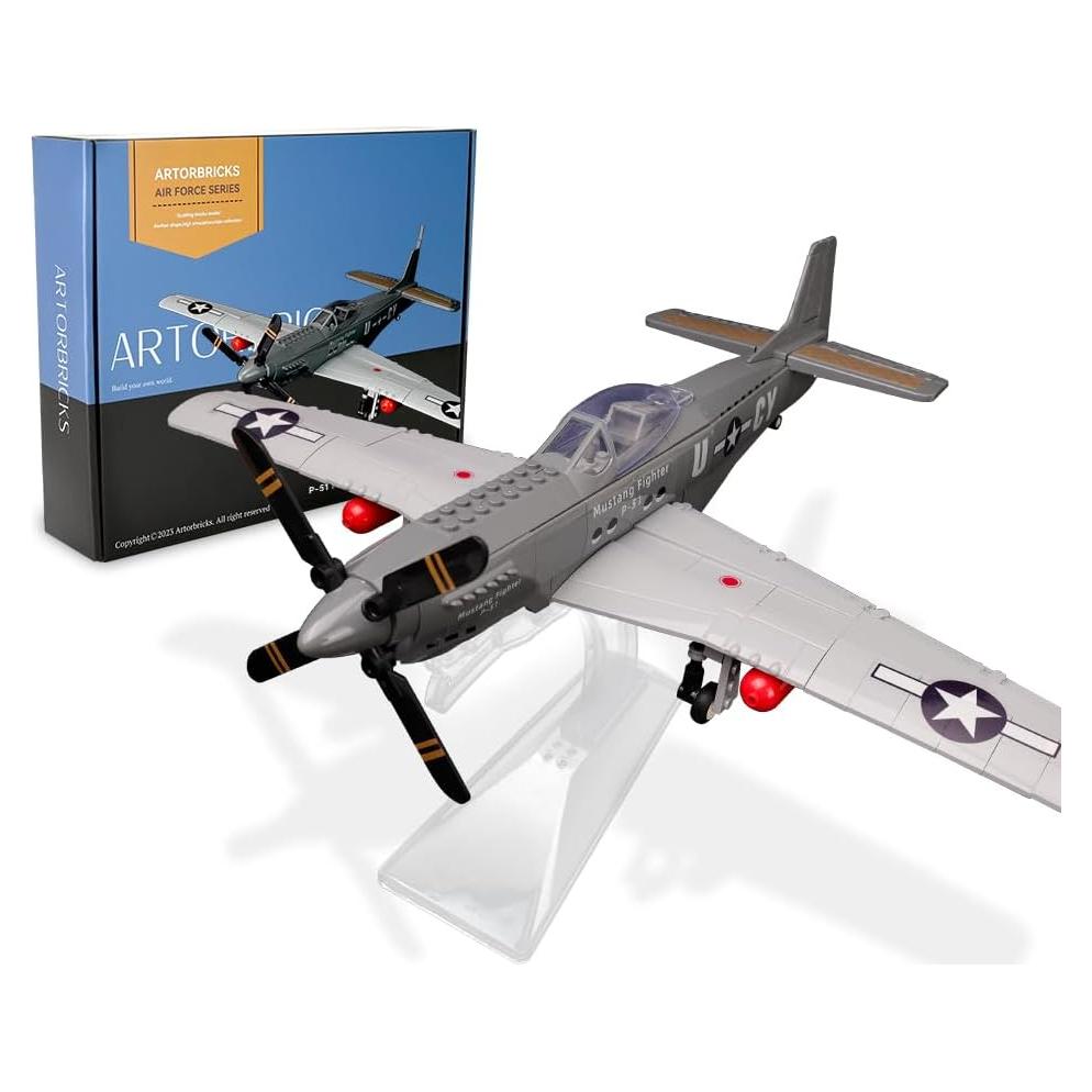 Modelo P-51 Mustang Artorbricks 258 Piezas Escala 1:26