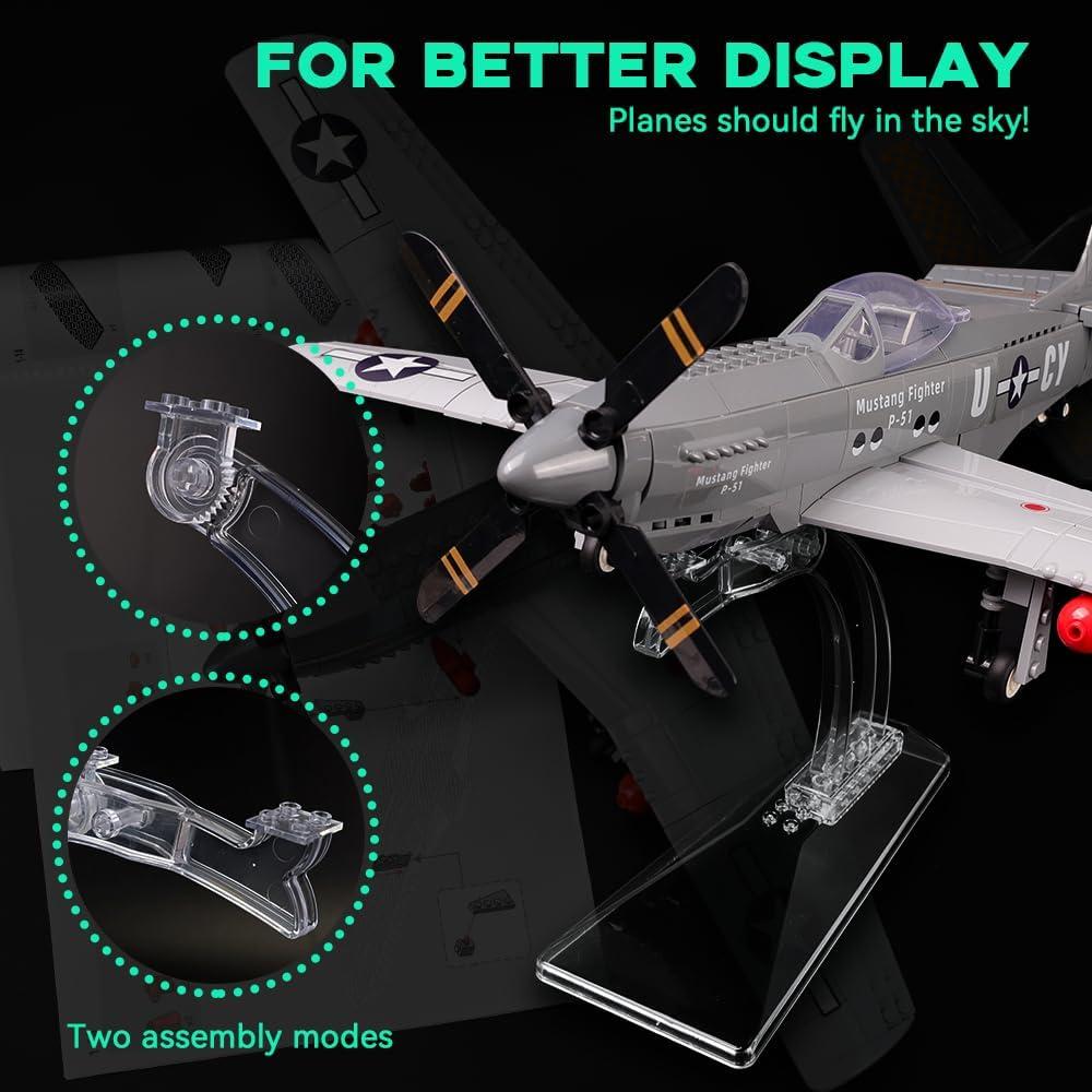 Modelo P-51 Mustang Artorbricks 258 Piezas Escala 1:26