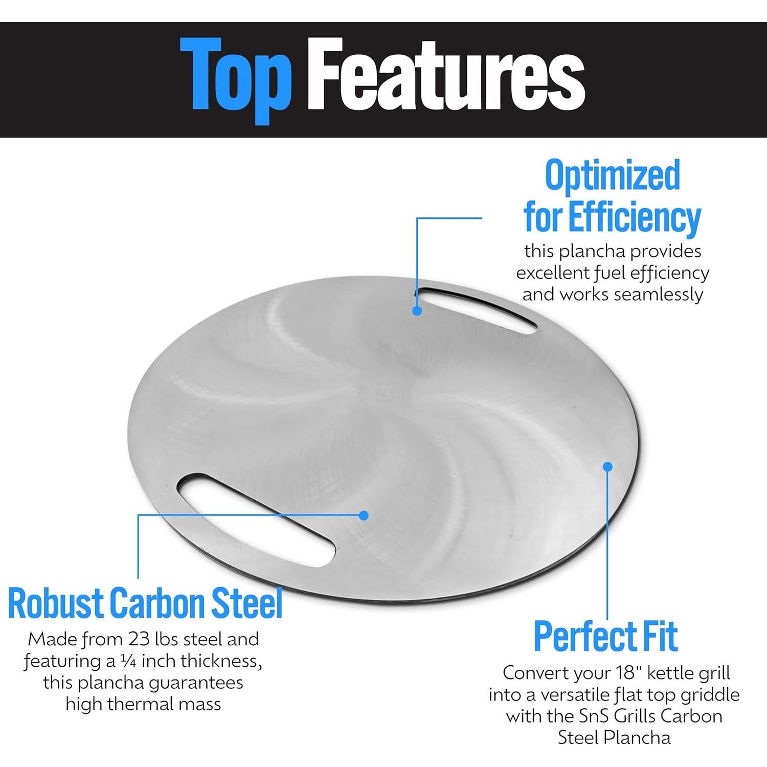 Plancha de Acero Carbono SnS Grills 45.72 cm para Asar