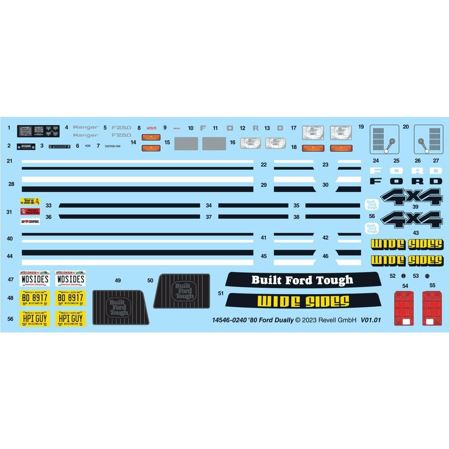 Kit de Modelo Revell Camioneta Dually Ford 1980 1:25 40 Piezas