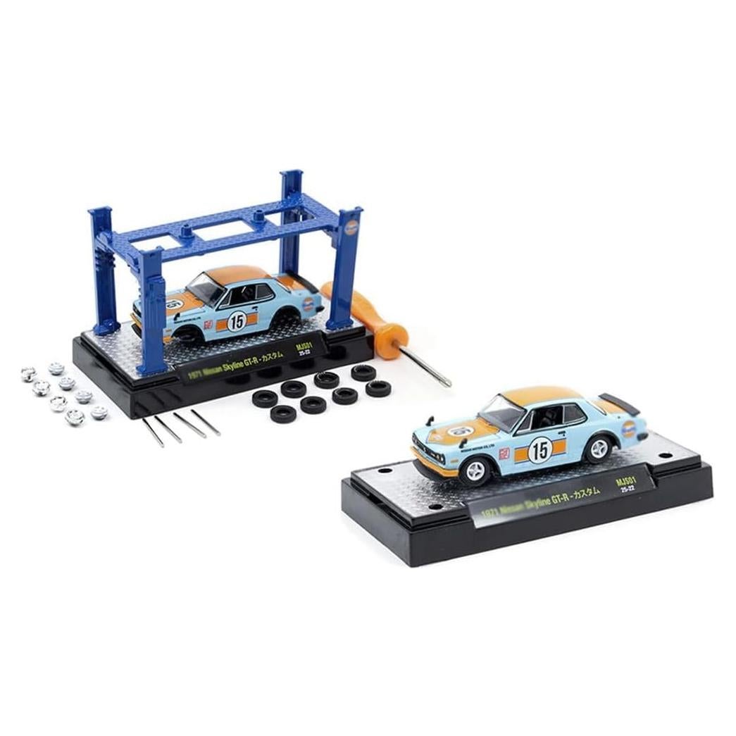 Coche Diecast M2 Machines 1:64 Nissan Skyline 1971 GT-R Gulf
