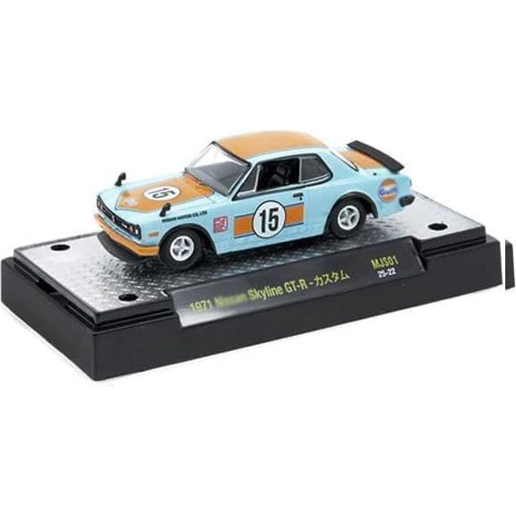 Coche Diecast M2 Machines 1:64 Nissan Skyline 1971 GT-R Gulf