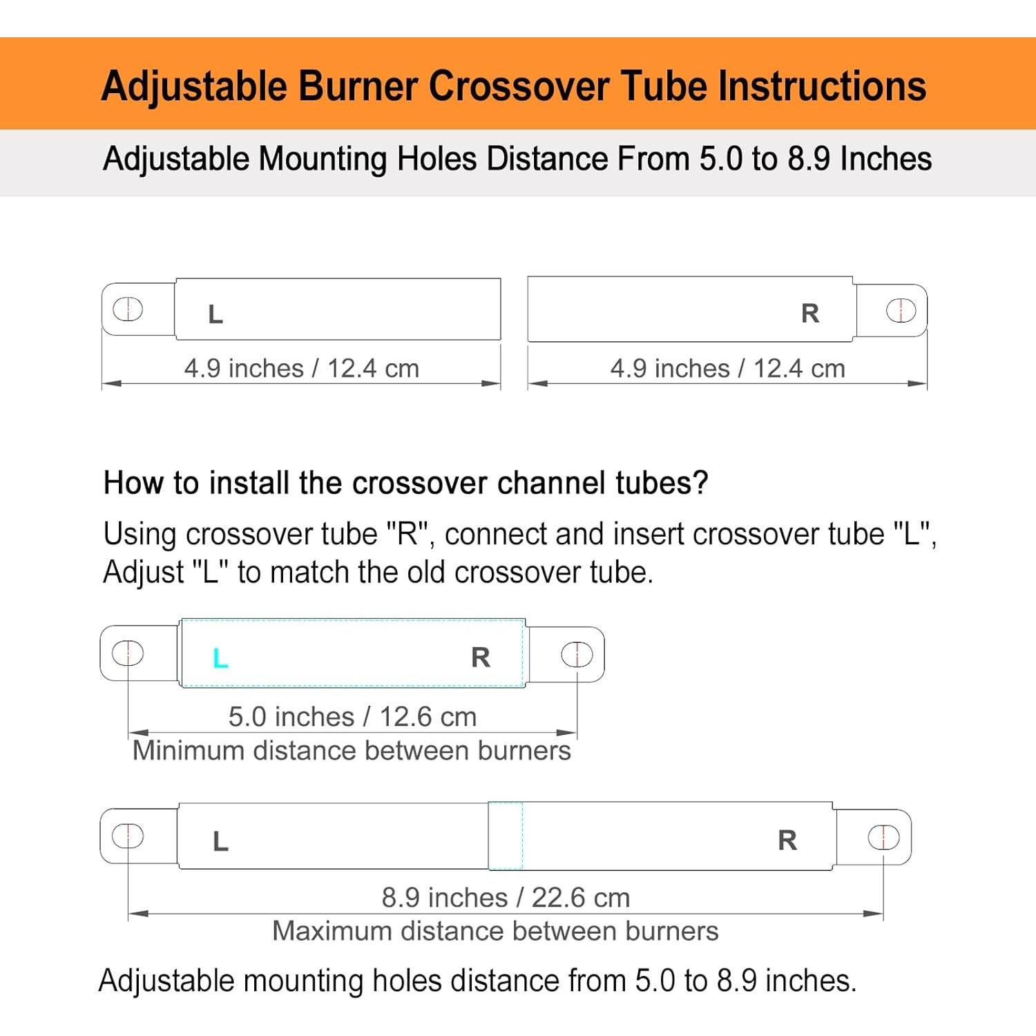 Kit de Tubos de Crossover Charbroil 3 Piezas Acero Inoxidable